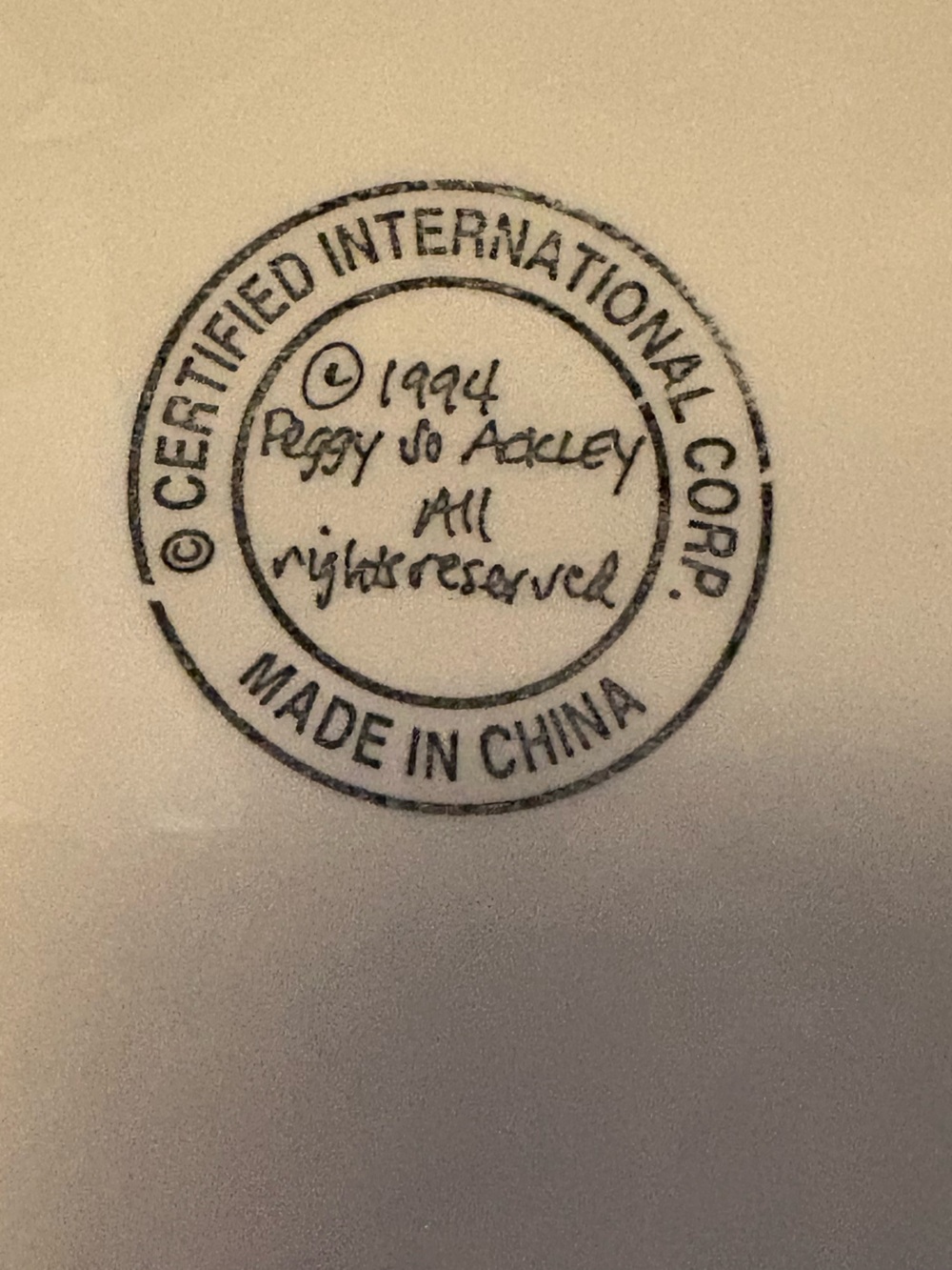 Certified International Corp. Peggy Jo Ackley maid cookie jar